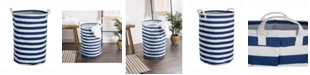 Design Imports Laundry Hamper Stripe, Round